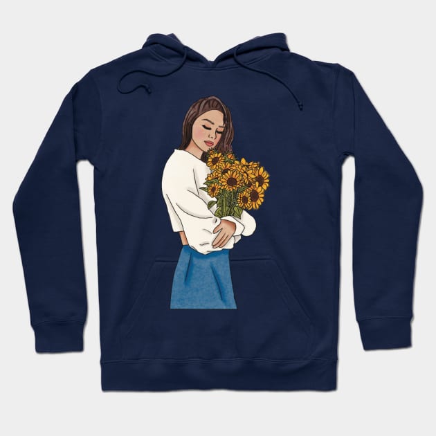 Sunflower girl (6) Hoodie by piscoletters